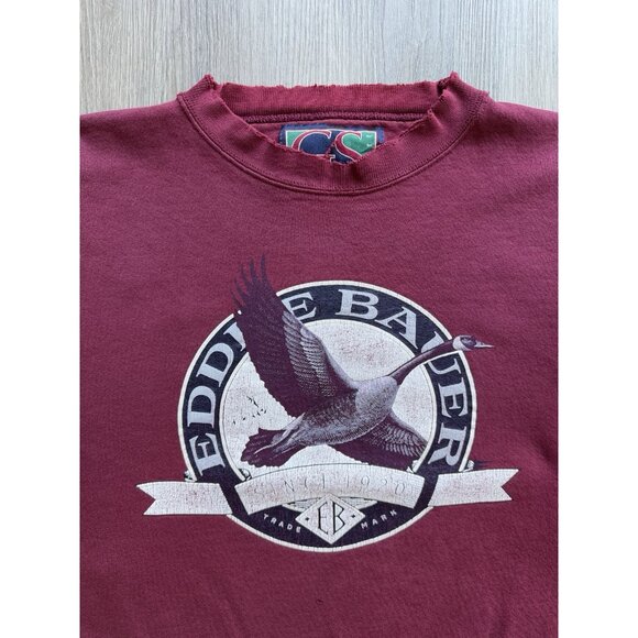 Vintage 90s Eddie Bauer Crewneck Sweater Rare Logo Art GS Sport Tag Classic - Picture 3 of 16